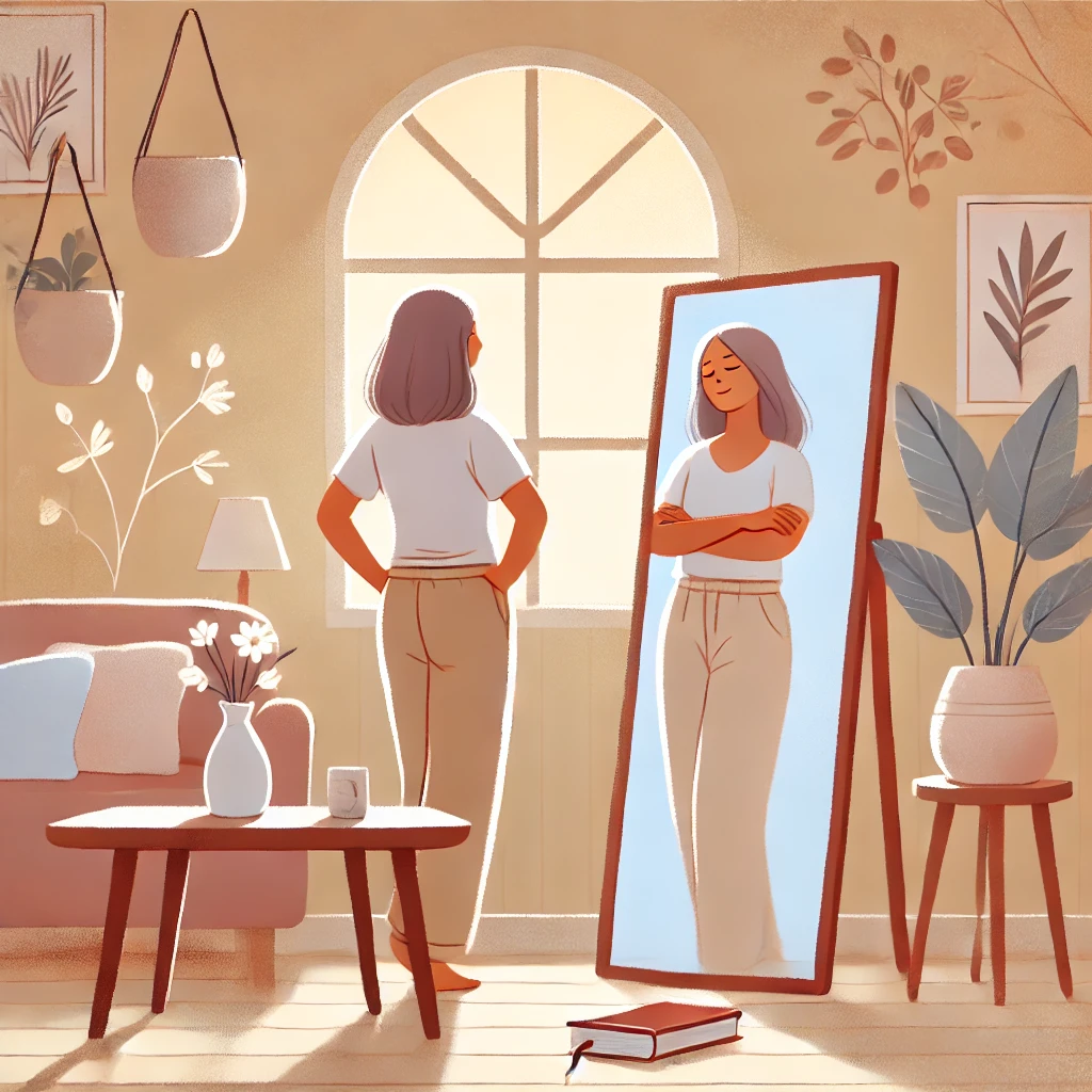 Illustration inspirante d’une personne qui développe sa confiance en soi à travers des exercices pratiques.